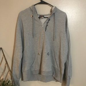 Harley Davidson grey zip up hoodie
